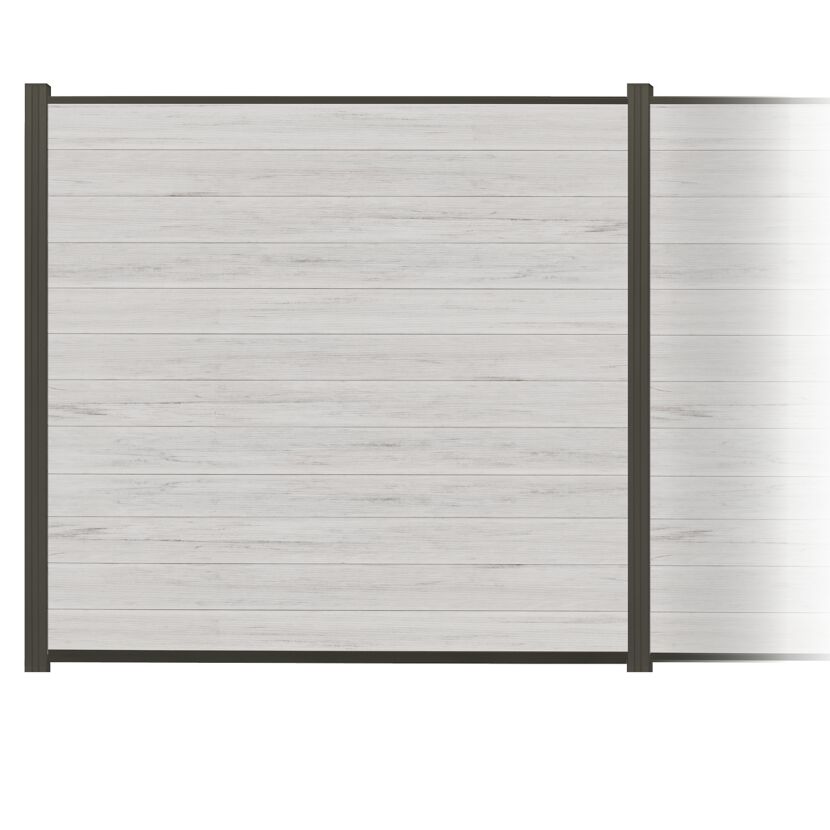 Zaun-Komplettset 'Roma Line' WPC beige mit Pfosten anthrazit zum Aufschrauben 565 x 180 cm