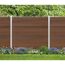 Zaun-Komplettset 'Roma Line' WPC teak mit Pfosten eloxiert zum Aufschrauben 565 x 180 cm