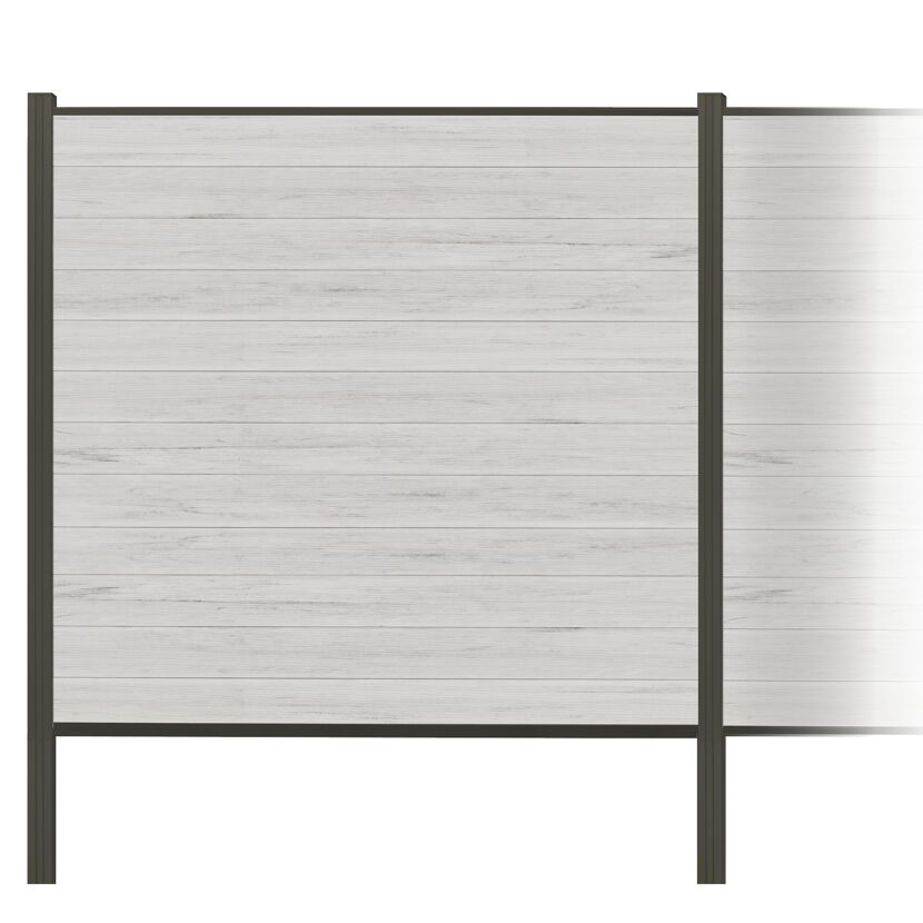 Zaun-Komplettset 'Roma Line' WPC beige mit Pfosten anthrazit zum Einbetonieren 939 x 180 cm