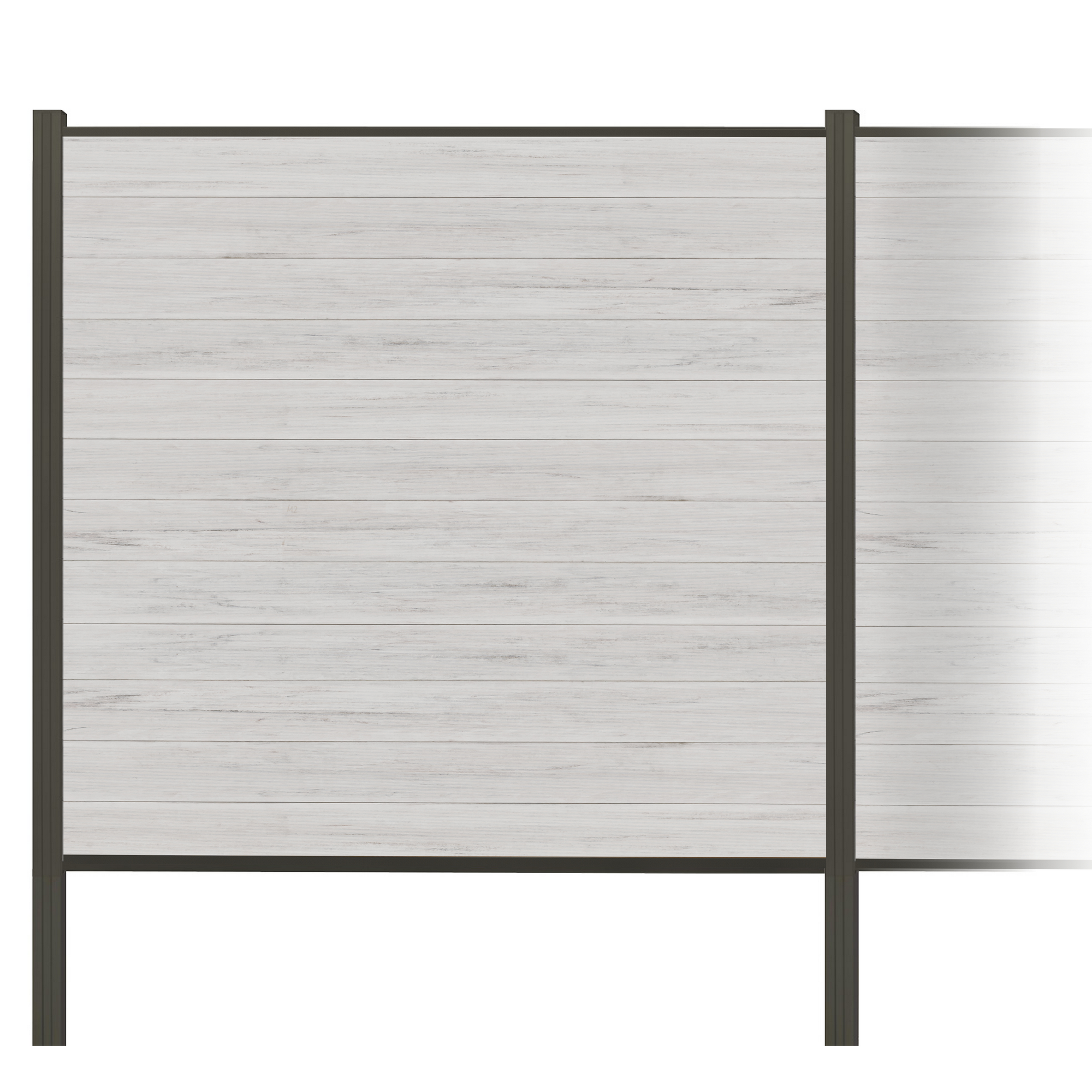 Zaun-Komplettset 'Roma Line' WPC beige mit Pfosten anthrazit zum Einbetonieren 565 x 180 cm