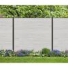 Zaun-Komplettset 'Roma Line' WPC beige mit Pfosten eloxiert 751 x 180 cm