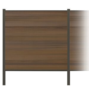 Zaun-Komplettset 'Roma Line' WPC teak mit Pfosten anthrazit zum Einbetonieren 939 x 180 cm