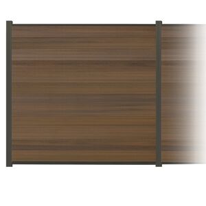 Zaun-Komplettset 'Roma Line' WPC teak mit Pfosten anthrazit zum Aufschrauben 565 x 180 cm