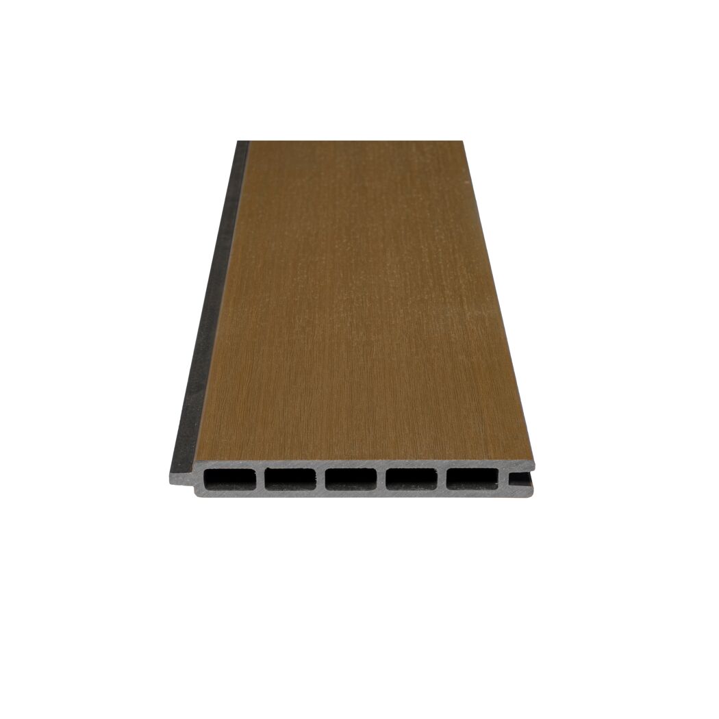 Zaun-Komplettset 'Roma Line' WPC beige mit Pfosten eloxiert zum Aufschrauben 565 x 180 cm