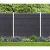 Zaun-Komplettset 'Roma Line' WPC beige mit Pfosten eloxiert zum Aufschrauben 565 x 180 cm