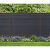Zaun-Komplettset 'Roma Line' WPC beige mit Pfosten eloxiert zum Aufschrauben 565 x 180 cm