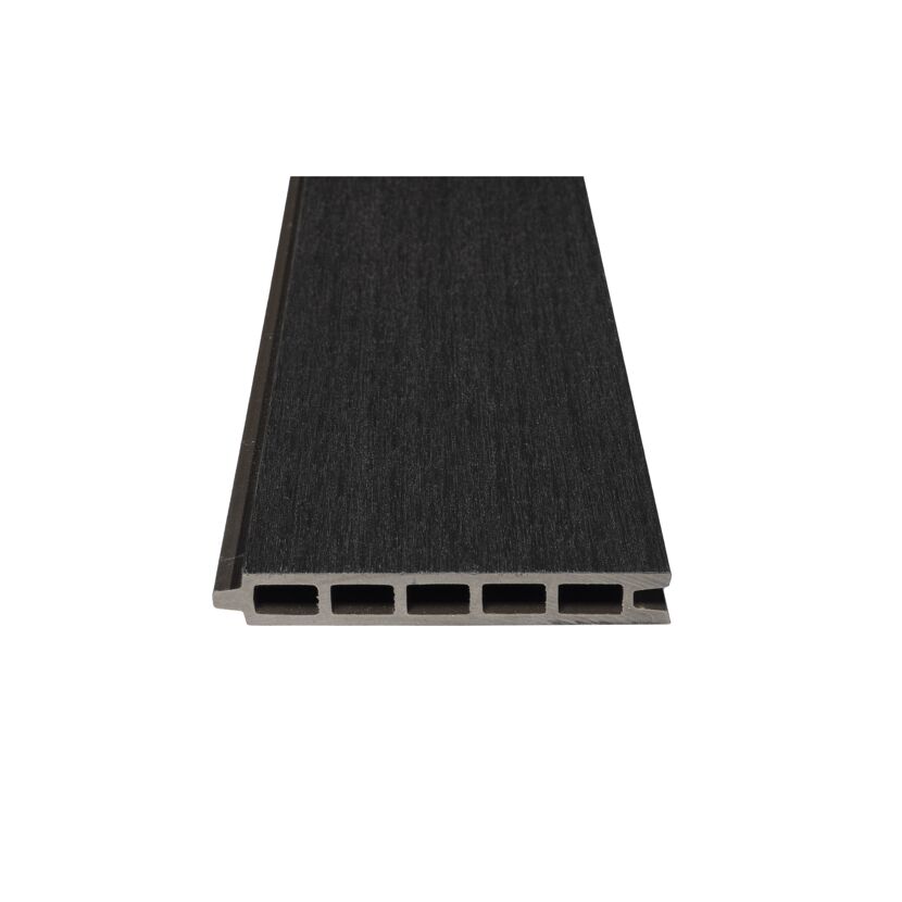 Zaun-Komplettset 'Roma Line' WPC anthrazit mit Pfosten zum Einbetonieren 939 x 180 cm