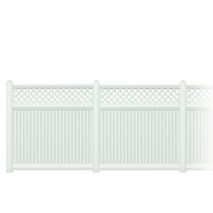 Zaun-Komplettset 'Oslo Line' Kunststoff weiß mit Pfosten zum Einbetonieren 576 x 180 cm