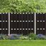 Zaun-Komplettset 'Milano Line' WPC anthrazit mit Pfosten zum Einbetonieren 568 x 180 cm