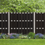 Zaun-Komplettset 'Milano Line' WPC anthrazit mit Pfosten zum Aufschrauben 755 x 180 cm