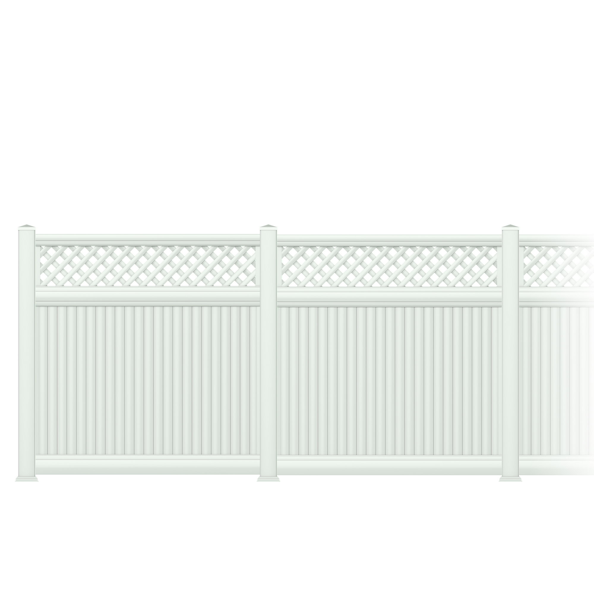 Zaun-Komplettset 'Oslo Line' Kunststoff weiß mit Pfosten zum Einbetonieren 951 x 180 cm