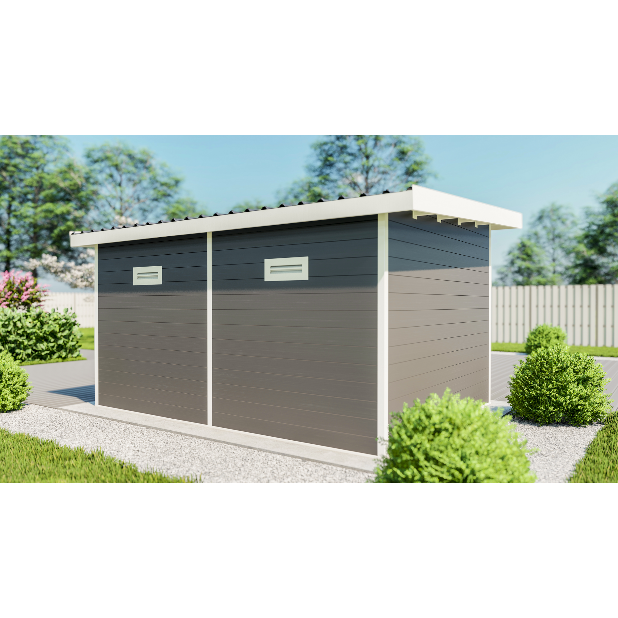 Gartenhaus 'Ausführung L' WPC mit Flachdach anthrazit  100 % FSC®-zertifiziert