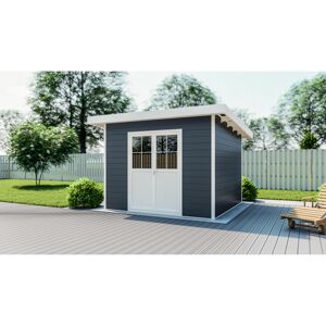 Gartenhaus 'Ausführung M' WPC mit Flachdach anthrazit 100 % FSC®-zertifiziert