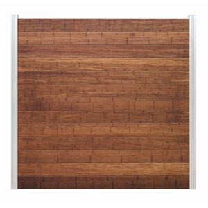 Zaun-Komplettset 'Batu Line' Bambus mit Pfosten eloxiert zum Aufschrauben 981 x 180 cm