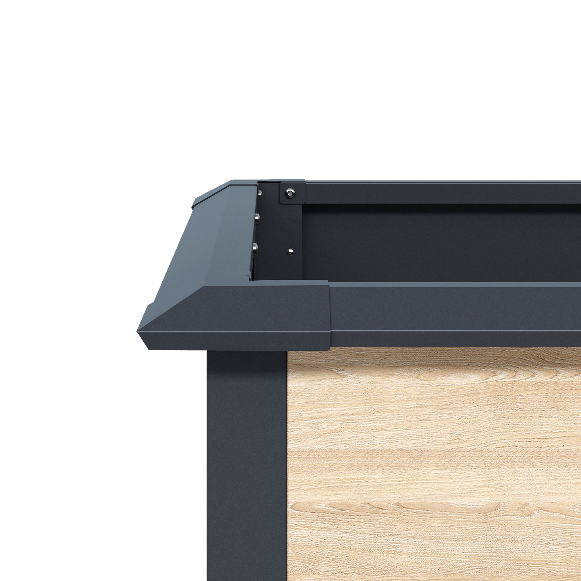 Hochbeet mit Schneckenschutz Metall Holzdekor 150 x 77 x 75 cm