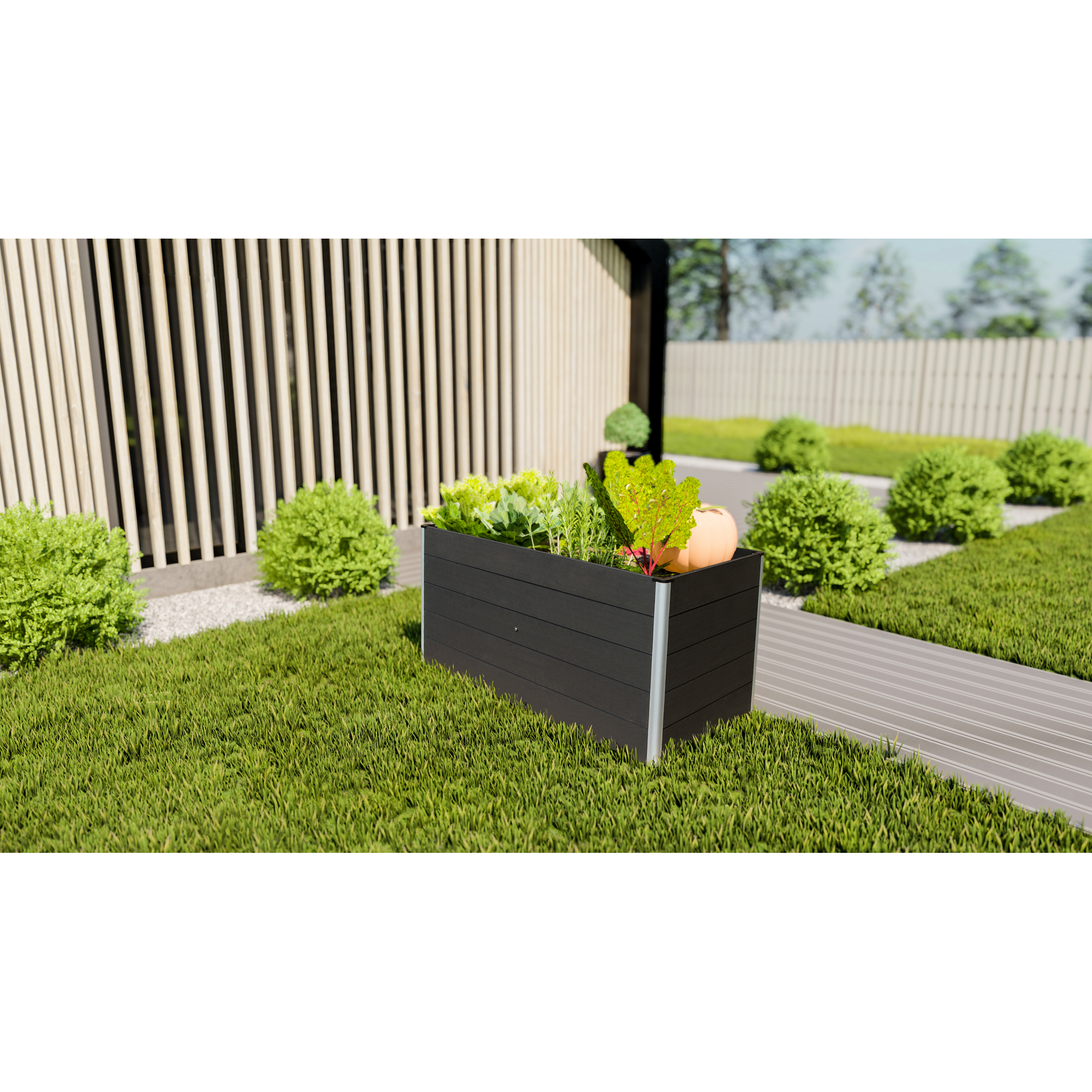 Hochbeet WPC anthrazit 160 x 75 x 70 cm