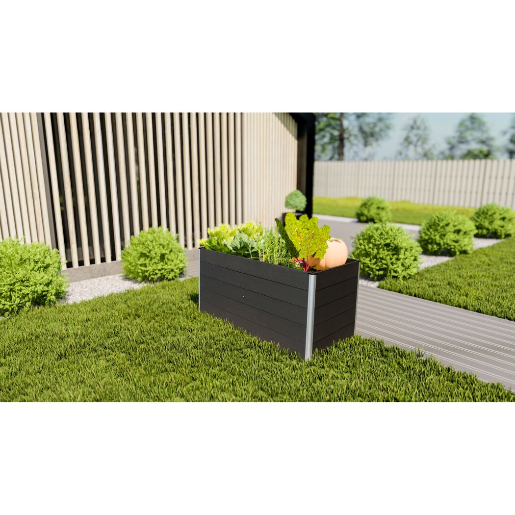 Hochbeet WPC anthrazit 160 x 75 x 70 cm