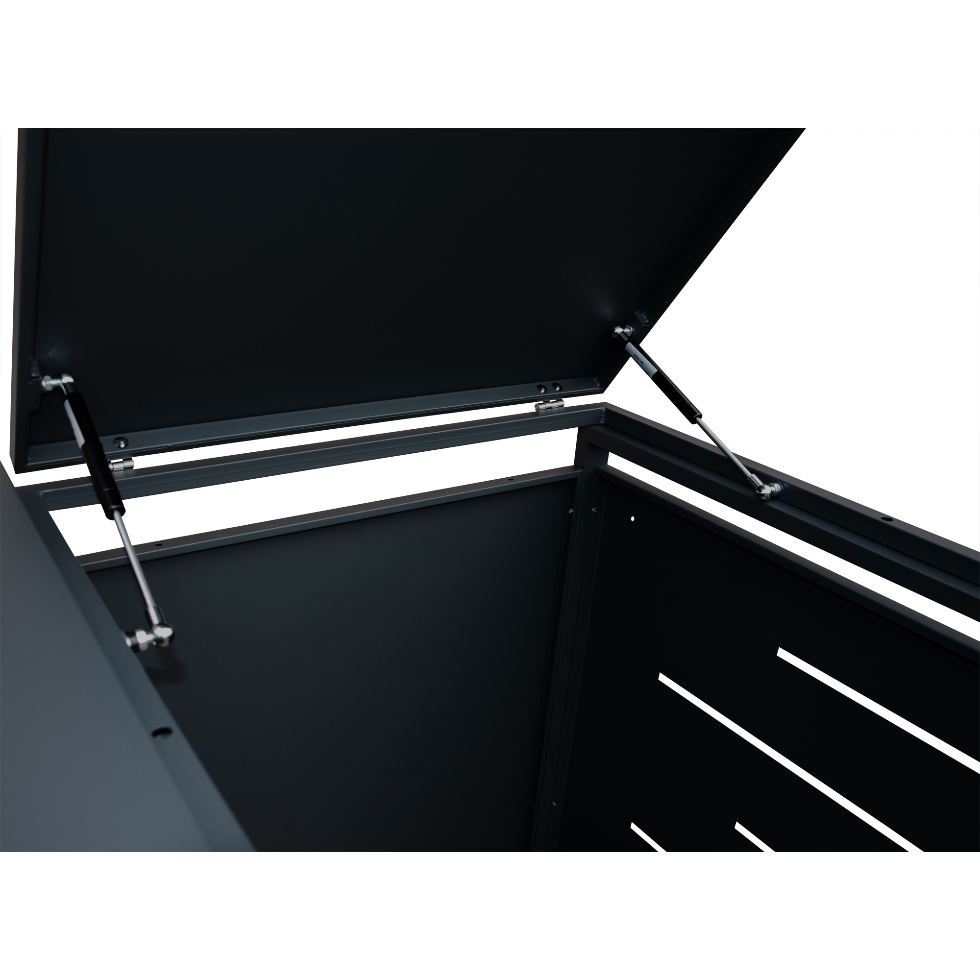 Doppel-Mülltonnenbox Stahlblech anthrazit 132 x 82 x 116 cm