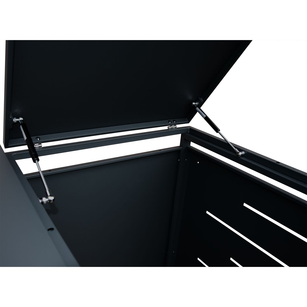 Doppel-Mülltonnenbox Stahlblech anthrazit 132 x 82 x 116 cm