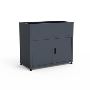 Hochbeet mit Stauraum Metall anthrazit 100 x 85 x 50 cm