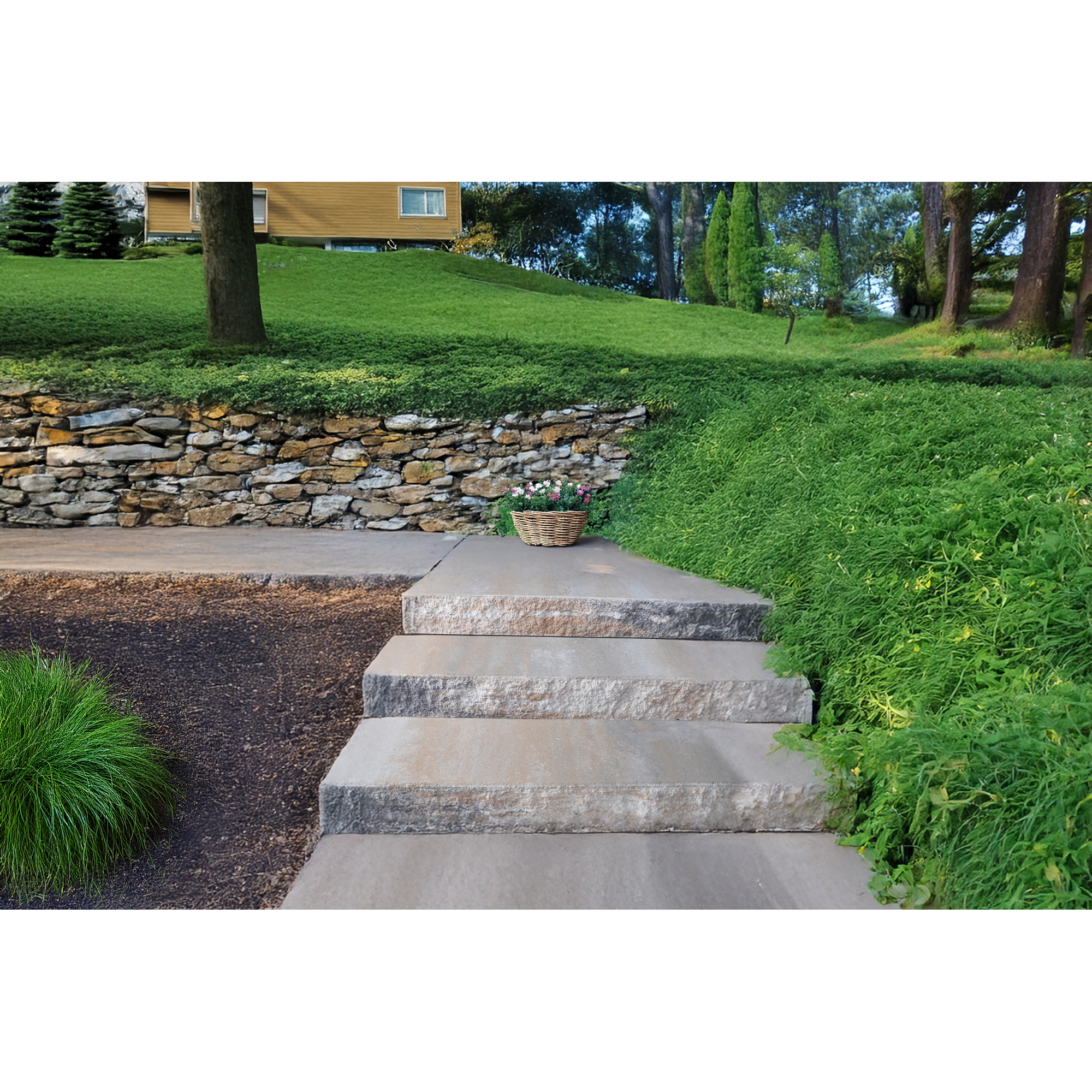 Spaltstufe muschelkalkfarben 15 x 35 x 100 cm