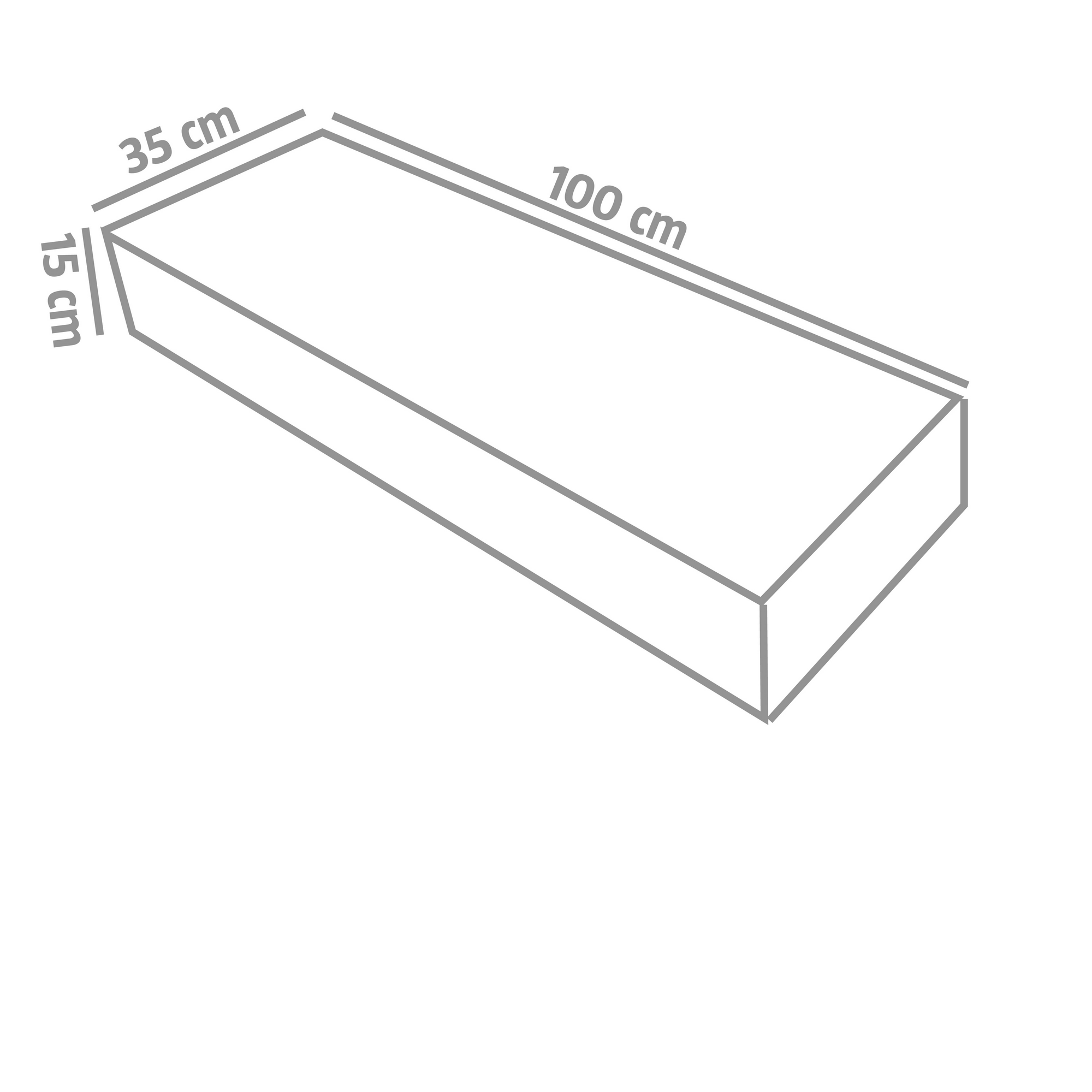 Spaltstufe anthrazit 15 x 35 x 100 cm