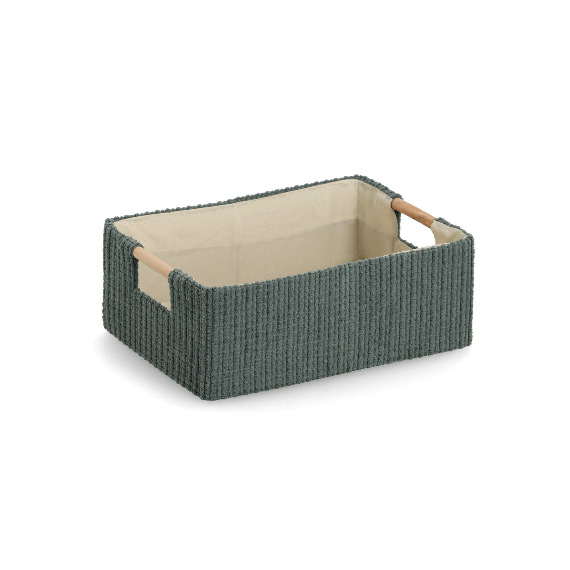 Aufbewahrungskorb Baumwolle/Polyester/Holz 27 x 10 x 19 cm