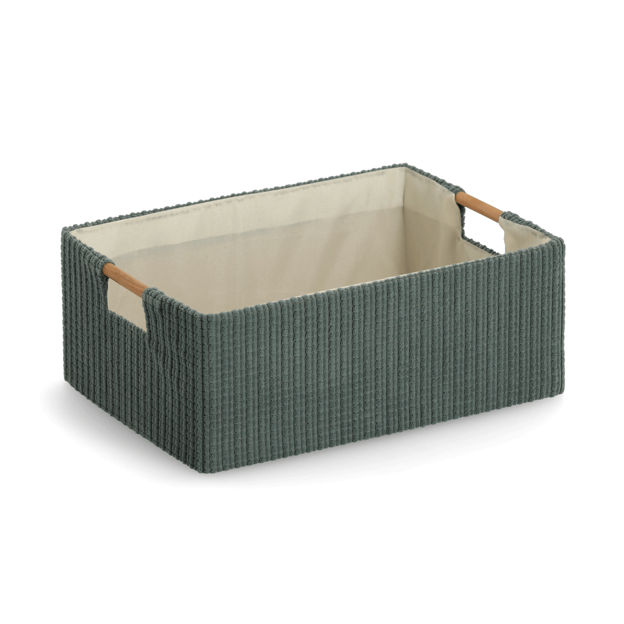 Aufbewahrungskorb Baumwolle/Polyester/Holz 34 x 13 x 23,5 cm