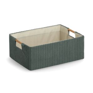 Aufbewahrungskorb Baumwolle/Polyester/Holz 34 x 13 x 23,5 cm