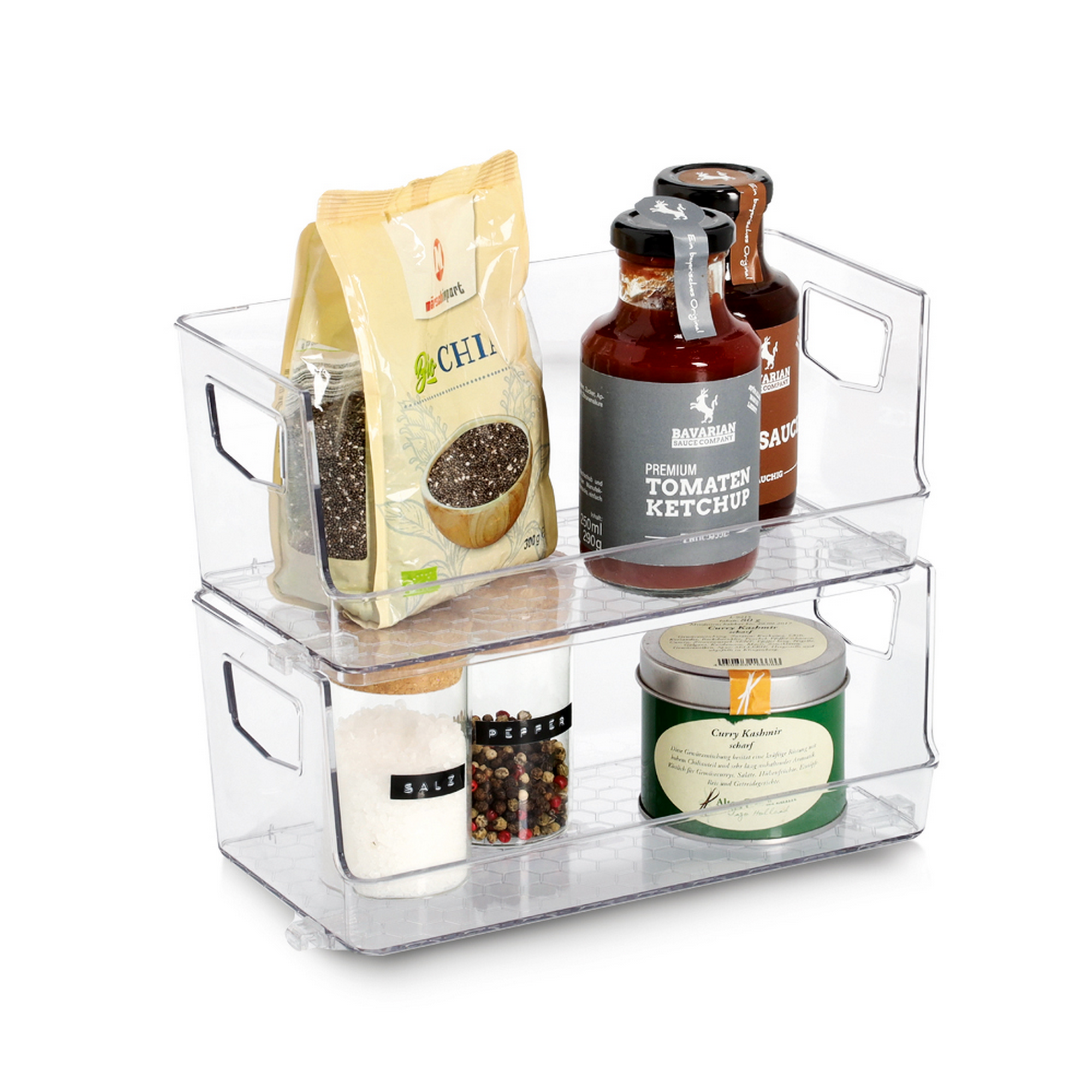 Aufbewahrungsboxen-Set Kunststoff 2-teilig 25,5 x 11 x 12,5 cm