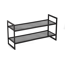 Schuhregal mit 2 Ablagen Metall schwarz stapelbar 70 x 36 x 24 cm