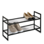 Schuhregal mit 2 Ablagen Metall schwarz stapelbar 70 x 36 x 24 cm