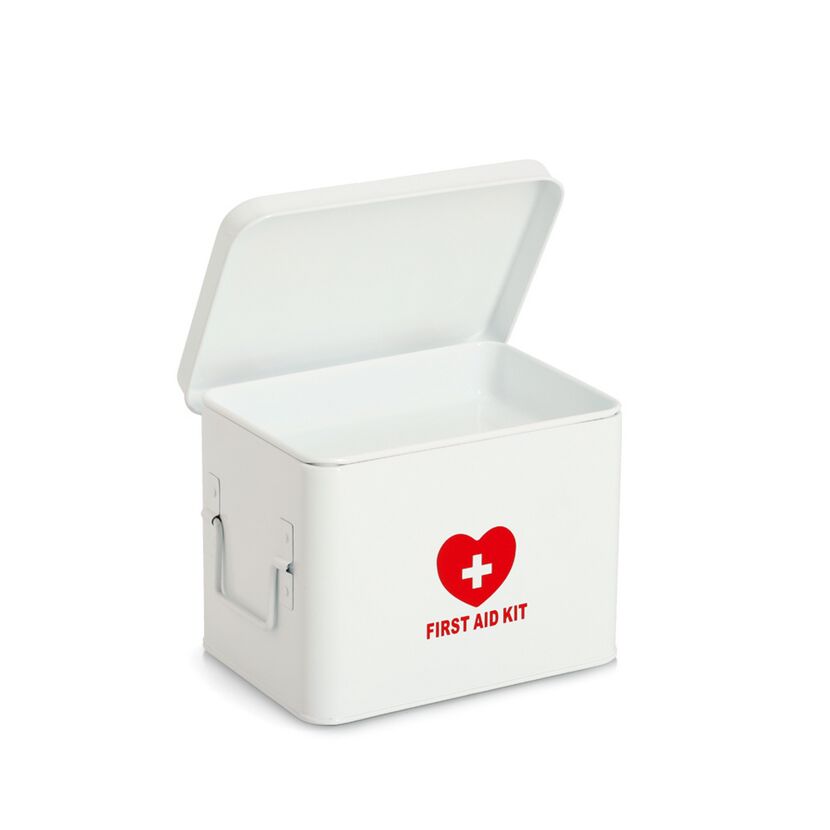 Medizinbox Metall weiß 22 x 16 x 16 cm