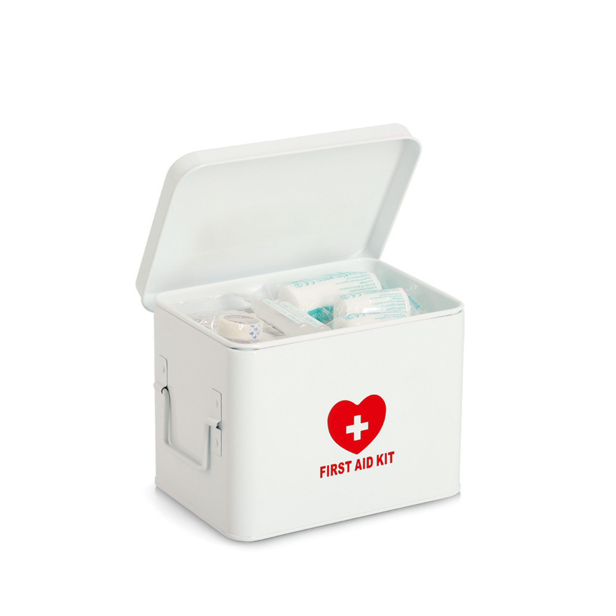 Medizinbox Metall weiß 22 x 16 x 16 cm