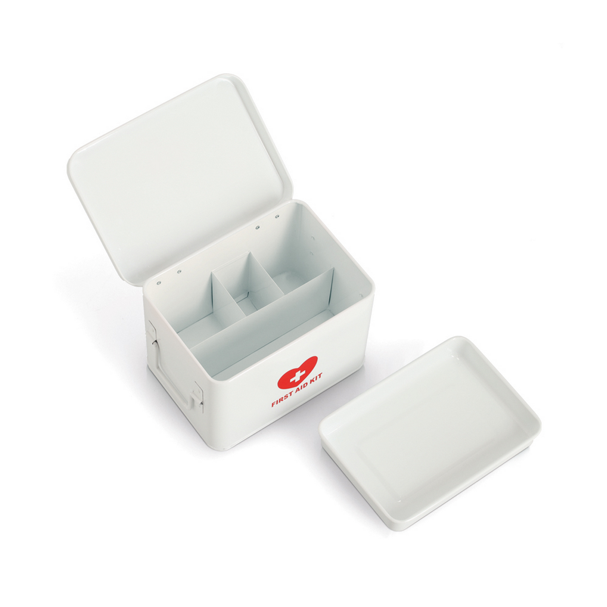 Medizinbox Metall weiß 22 x 16 x 16 cm