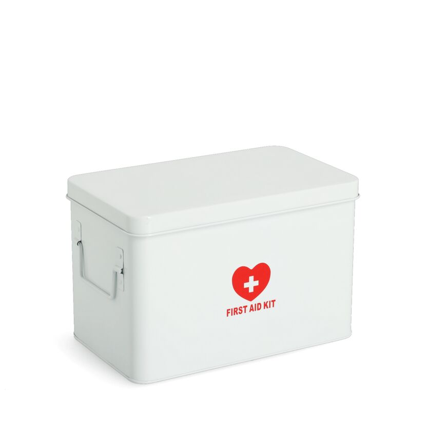 Medizinbox Metall weiß 32 x 20,5 x 19 cm
