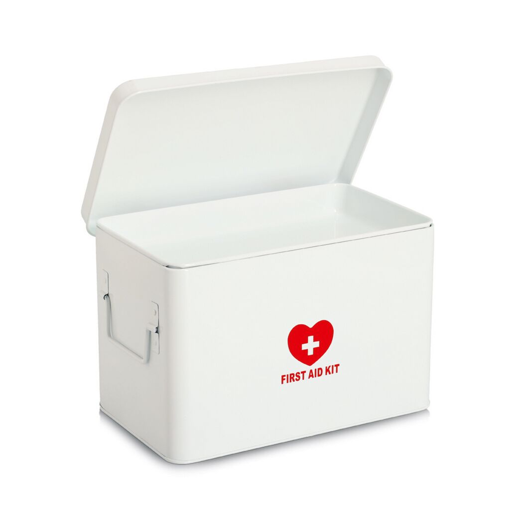 Medizinbox Metall weiß 32 x 20,5 x 19 cm