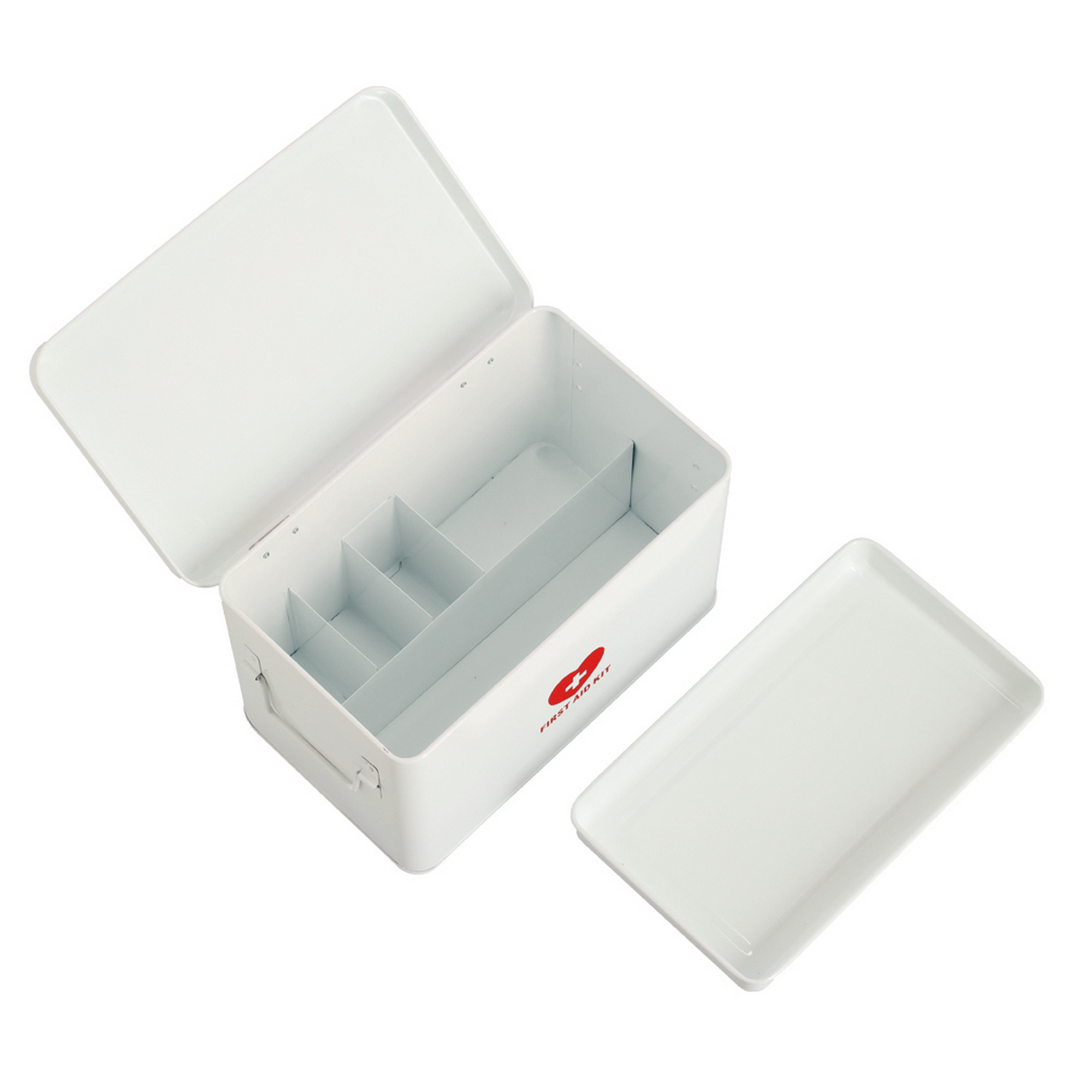 Medizinbox Metall weiß 32 x 20,5 x 19 cm