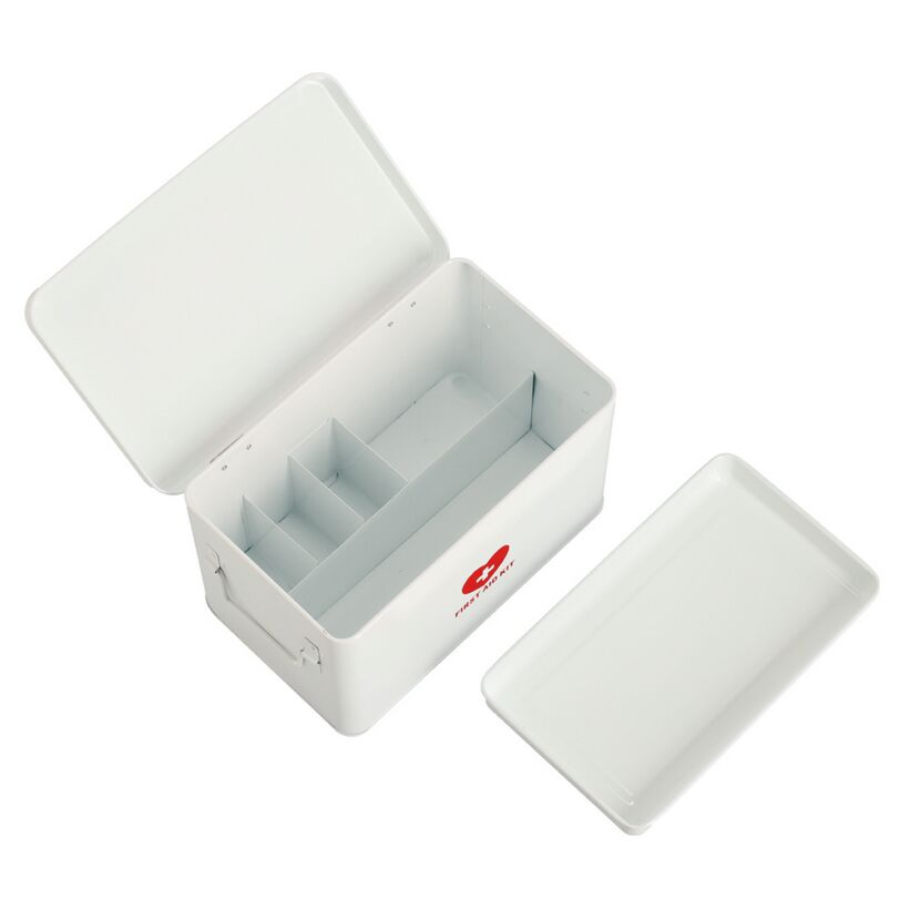 Medizinbox Metall weiß 32 x 20,5 x 19 cm