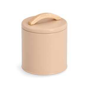 Vorratsdose Metall/Gummibaum mandelfarben 850 ml 11,3 x 13,7 x 11,3 cm