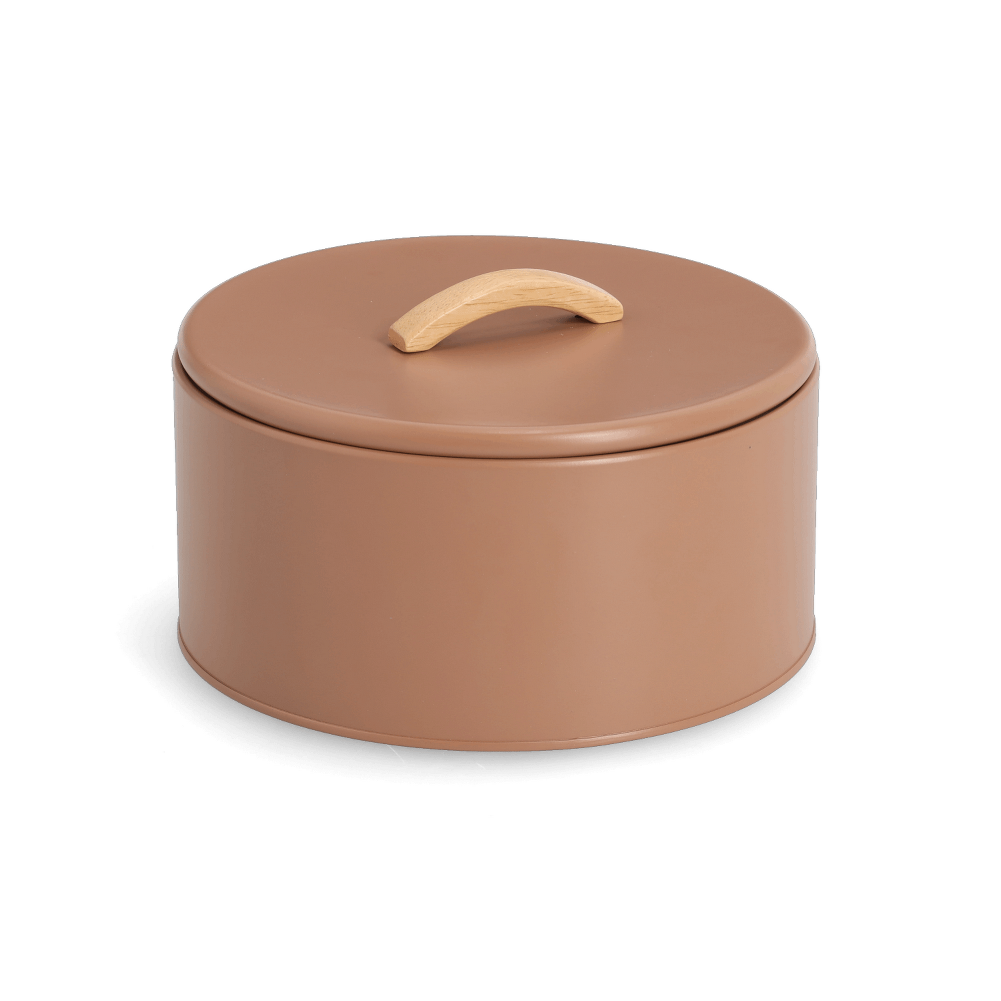 Vorratsdose Metall/Gummibaum moccafarben 2,4 l 22 x 13,5 x 22 cm