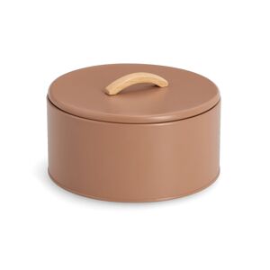 Vorratsdose Metall/Gummibaum moccafarben 2,4 l 22 x 13,5 x 22 cm