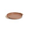 Serviertablett Metall/Gummibaum moccafarben 43,5 x 3 x 37 cm
