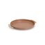Serviertablett Metall/Gummibaum moccafarben 43,5 x 3 x 37 cm