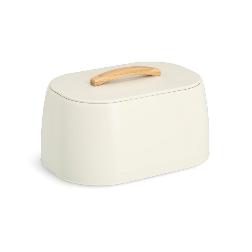 Brotkasten Metall/Gummibaum creme 33,5 x 18,3 x 23,5 cm