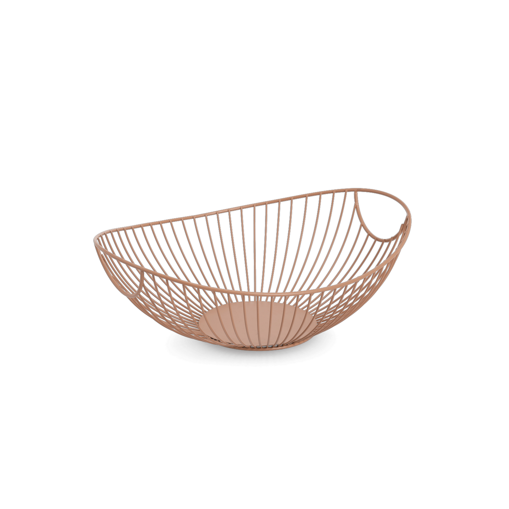 Obstkorb Metall moccafarben 33 x 11,5 x 26 cm