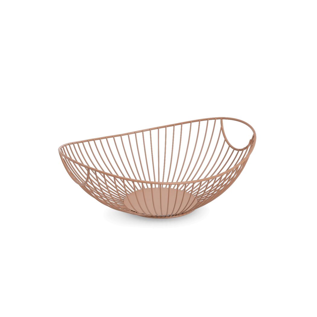 Obstkorb Metall moccafarben 33 x 11,5 x 26 cm