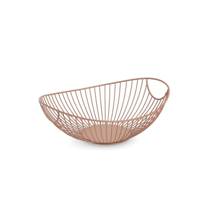 Obstkorb Metall moccafarben 33 x 11,5 x 26 cm