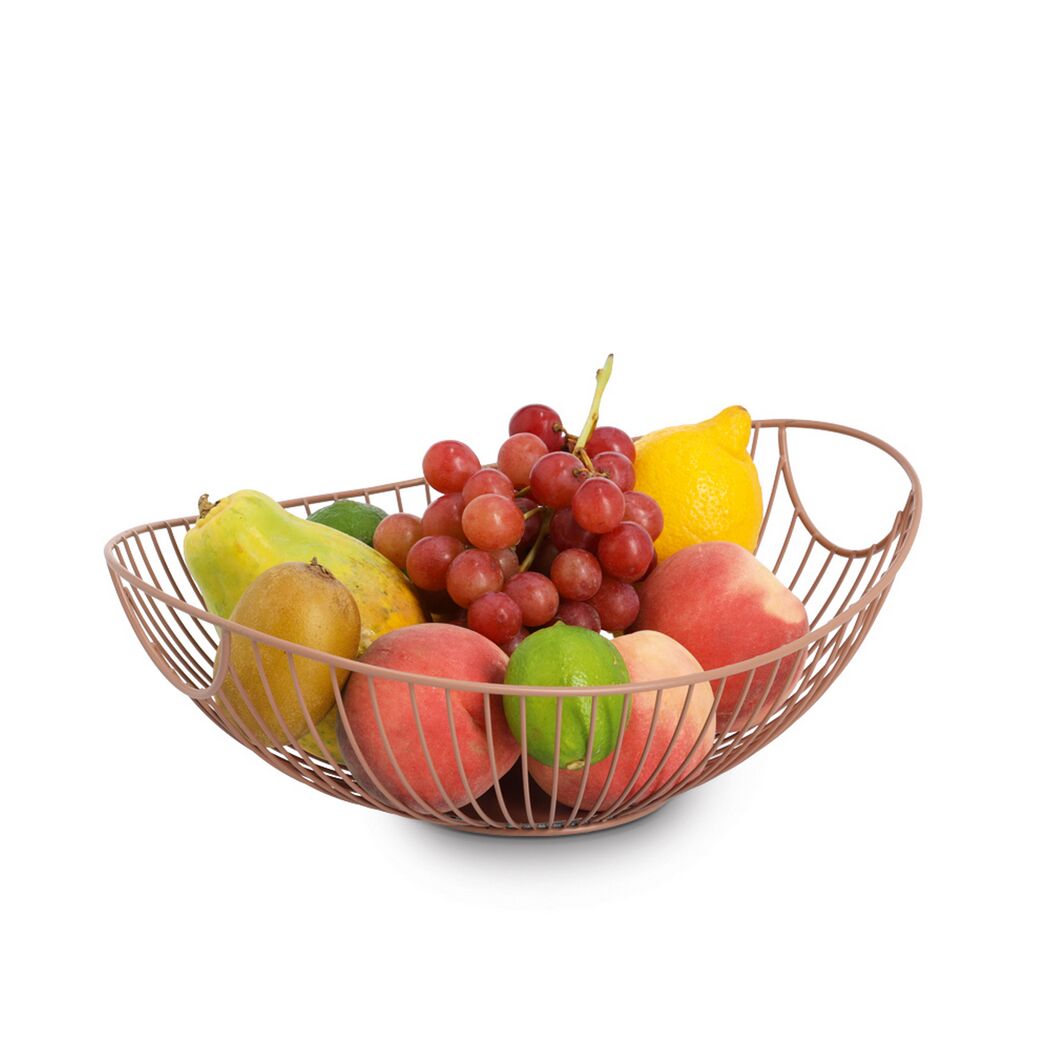 Obstkorb Metall moccafarben 33 x 11,5 x 26 cm