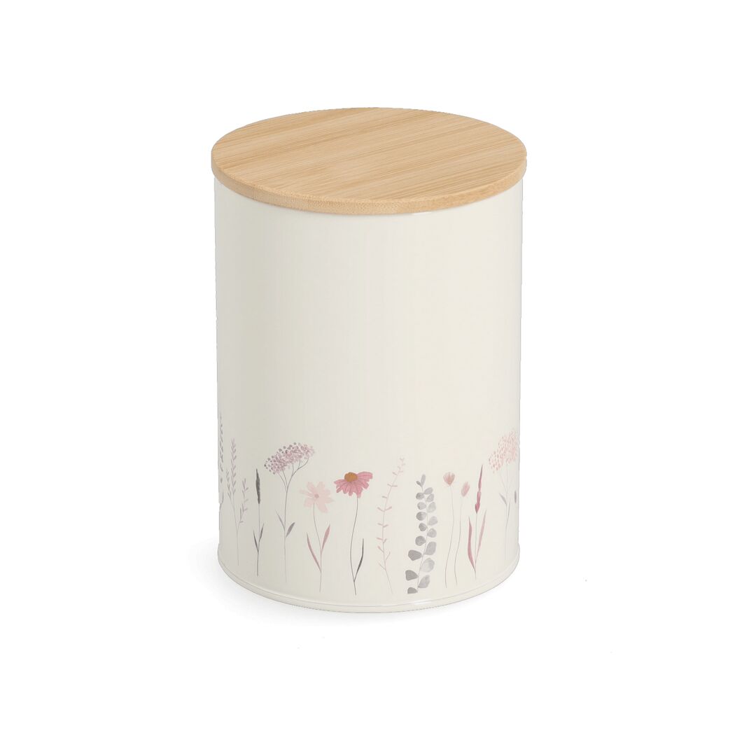 Vorratsdose 'Flowers' mit Bambusdeckel 1,4 l 11,5 x 16 x 11,5 cm